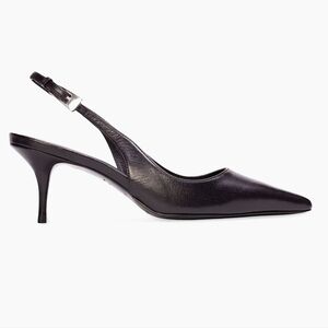 New Black Leather Slingback Heels. Retails for $345, Size 39 (US 9).